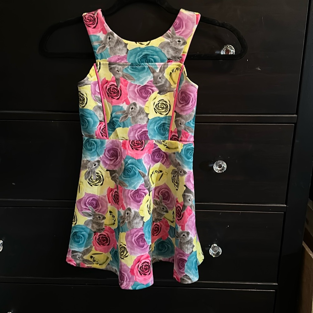 Piper Dresses Bunny rabbit floral multi color dress size small 6/6x